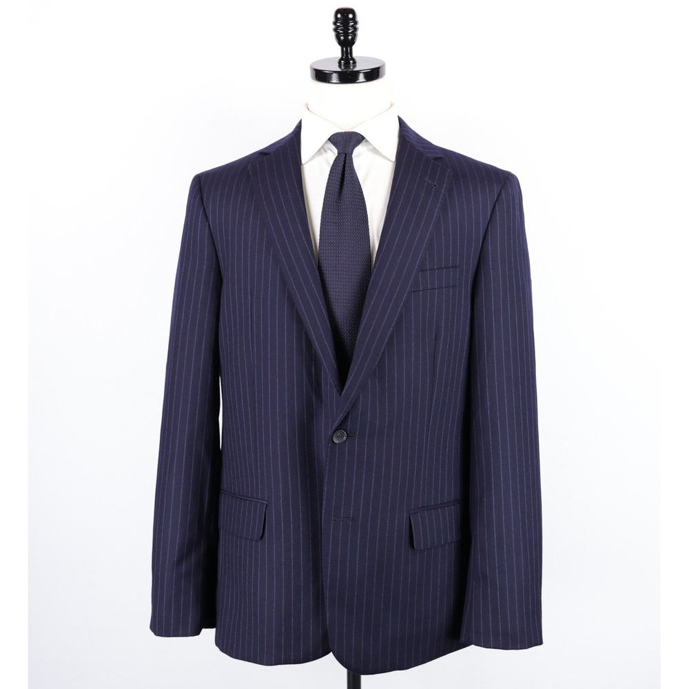Jos A Bank Reserve Suit Vitale Barberis Canonico Wool 42L Blue Striped